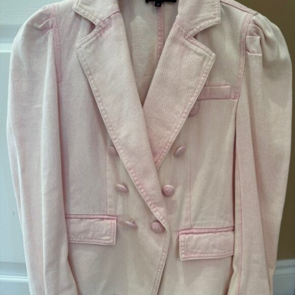 Generation Love Baby Pink Denim Double Breasted Blazer - Picture 2 of 16